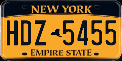 NY license plate HDZ5455