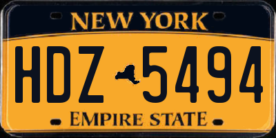 NY license plate HDZ5494