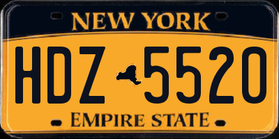 NY license plate HDZ5520