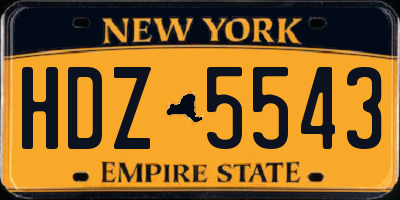 NY license plate HDZ5543