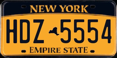 NY license plate HDZ5554