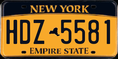 NY license plate HDZ5581