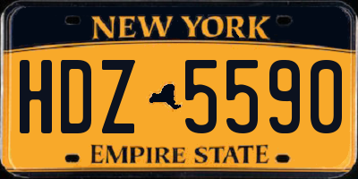 NY license plate HDZ5590