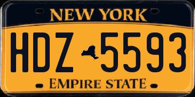 NY license plate HDZ5593