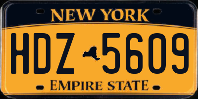 NY license plate HDZ5609