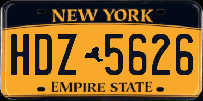 NY license plate HDZ5626