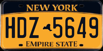 NY license plate HDZ5649