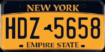 NY license plate HDZ5658