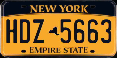 NY license plate HDZ5663