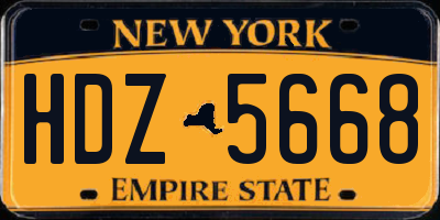 NY license plate HDZ5668