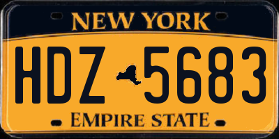 NY license plate HDZ5683