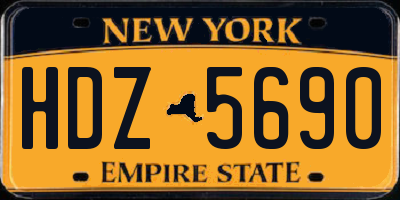 NY license plate HDZ5690