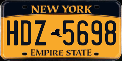 NY license plate HDZ5698