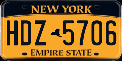 NY license plate HDZ5706