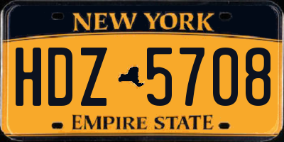 NY license plate HDZ5708