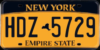 NY license plate HDZ5729