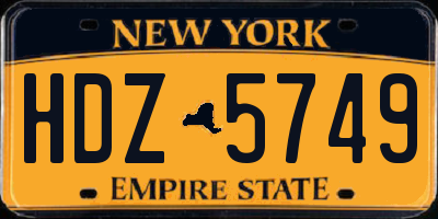 NY license plate HDZ5749