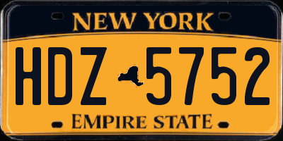 NY license plate HDZ5752