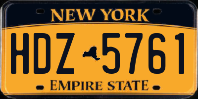 NY license plate HDZ5761