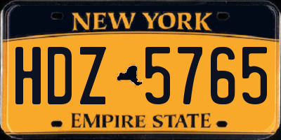 NY license plate HDZ5765