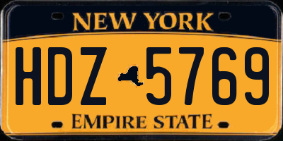 NY license plate HDZ5769