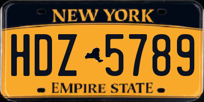 NY license plate HDZ5789