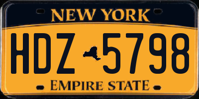 NY license plate HDZ5798