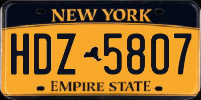 NY license plate HDZ5807