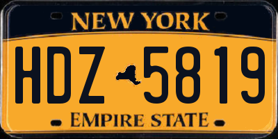 NY license plate HDZ5819