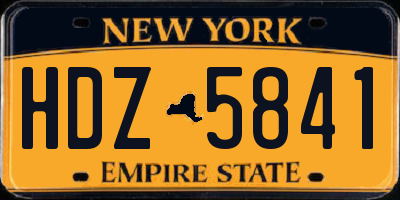 NY license plate HDZ5841