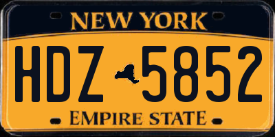 NY license plate HDZ5852