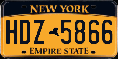 NY license plate HDZ5866