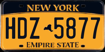 NY license plate HDZ5877
