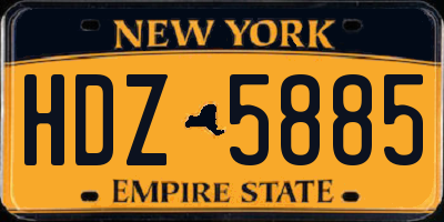 NY license plate HDZ5885