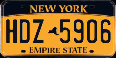 NY license plate HDZ5906