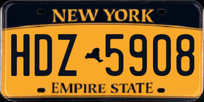 NY license plate HDZ5908