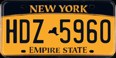 NY license plate HDZ5960