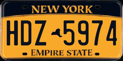 NY license plate HDZ5974