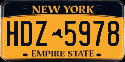 NY license plate HDZ5978