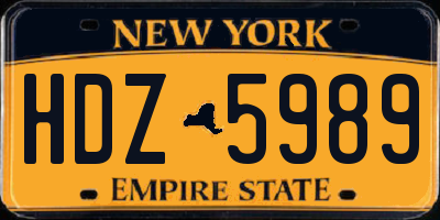 NY license plate HDZ5989