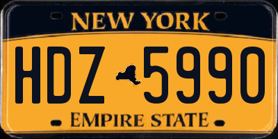 NY license plate HDZ5990