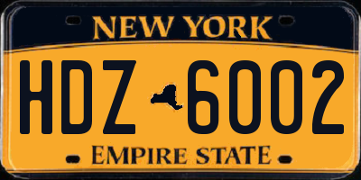 NY license plate HDZ6002