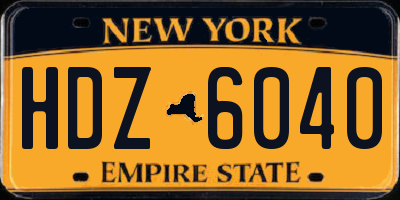 NY license plate HDZ6040