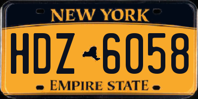 NY license plate HDZ6058