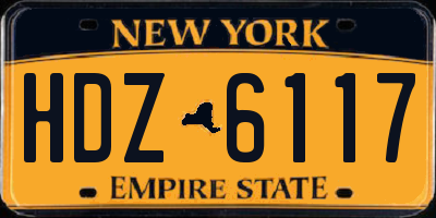 NY license plate HDZ6117