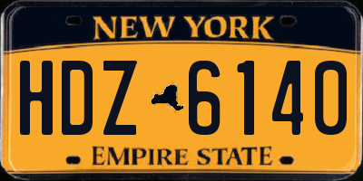 NY license plate HDZ6140
