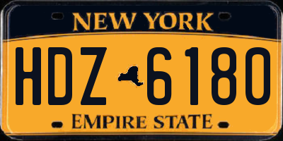 NY license plate HDZ6180