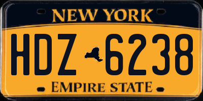 NY license plate HDZ6238