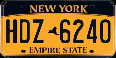 NY license plate HDZ6240