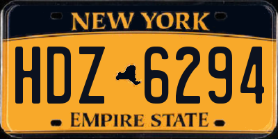 NY license plate HDZ6294